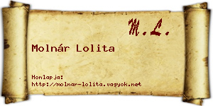 Molnár Lolita névjegykártya